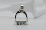 LARGE Stirrup Pendant | with Gemstones