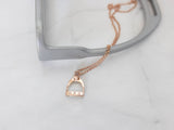 SMALL Stirrup Pendant | with Diamonds