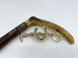 Whip with Horsehair Horseshoe Stockpin from Chele Clarkin Jewellery
