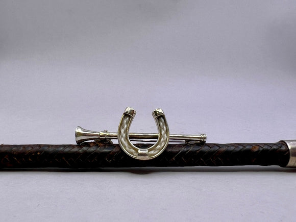 Horn with Horsehair Horseshoe Stockpin | Chele Clarkin Jewellery