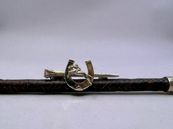 Horseshoe Nail with Jumping Horse on Shoe Stockpin from Chele Clarkin Jewellery