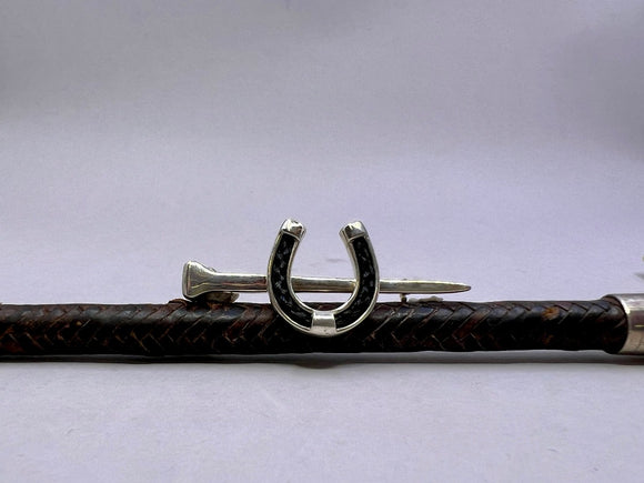 Horseshoe Nail with Horsehair Horseshoe Stockpin from Chele Clarkin Jewellery