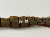 Horseshoe Stud Earrings with Garnets