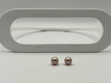 Pink Freshwater Button Pearl Earrings | Small 7mm