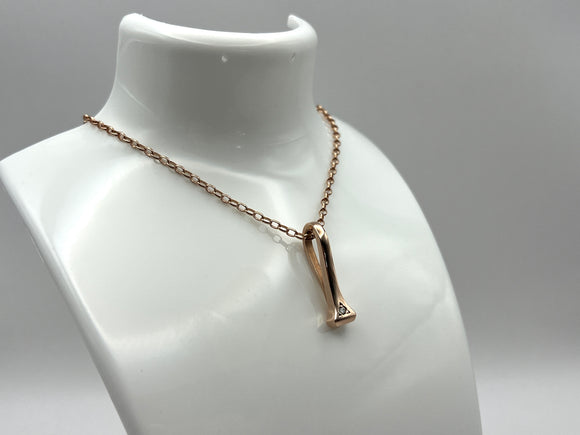 Single Nail Pendant | Medium | 9ct Rose Gold w Diamond