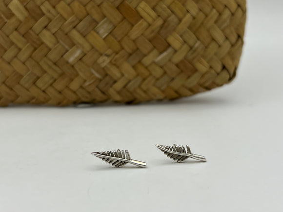 Silver Fern Stud Earrings