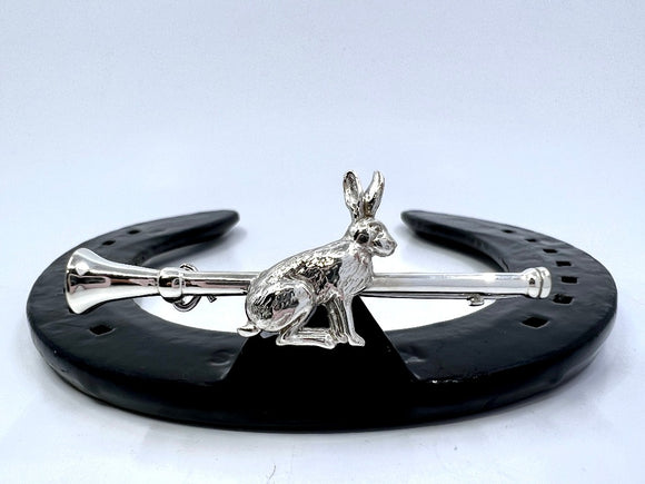 Horn with Sitting Hare Stockpin from Chele Clarkin Jewellery