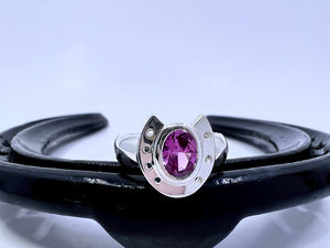 Stone Set Horseshoe Ring from Chele Clarkin Jewellery