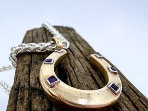 Horseshoe with Amethysts Pendant | Preloved from Chele Clarkin Jewellery