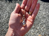 Bespoke Infinity Nail Pendant with Aquamarine from Chele Clarkin Jewellery