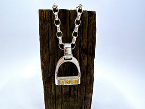 LARGE Stirrup Pendant | 3 Gemstones | Necklace Set from Chele Clarkin Jewellery