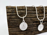Mini Disc Letter Necklace | Pendant and Chain Set | Chele Clarkin Jewellery