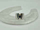 Blue Sapphire Wide Band Ring | Chele Clarkin Jewellery