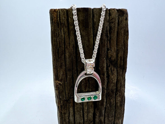 MEDIUM Stirrup Pendant | Emerald Gemstones | Necklace Set from Chele Clarkin Jewellery