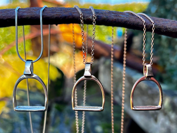 FINE Stirrup Pendant + Chain Set from Chele Clarkin Jewellery