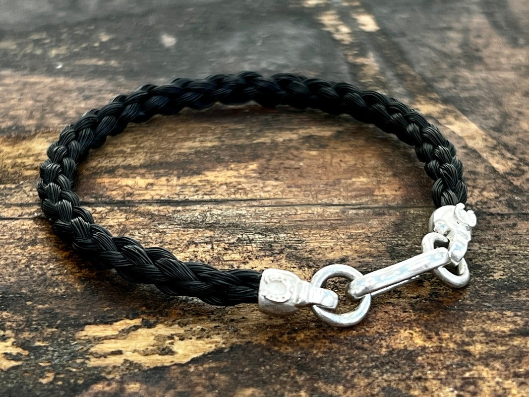 IRON HORSE Horseshoe Magnetic Bracelet-Made with Genuine Horsehair, Charm Bracelet, Horsehair Jewelry, Horseshoe online Bracelet, Gifts for Women,