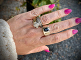 Black Sapphire Tapered Band Ring