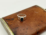 Black Sapphire Tapered Band Ring