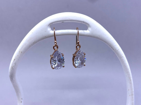 Cubic Zirconia Tear Drop Earrings | 9ct Rose Gold | Preloved | Chele Clarkin Jewellery