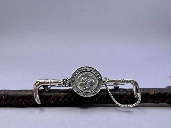 Hunt Whip with Central Otago Hunt Button Stockpin | Chele Clarkin Jewellery