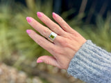 Wide Band Peridot Ring | Sterling Silver