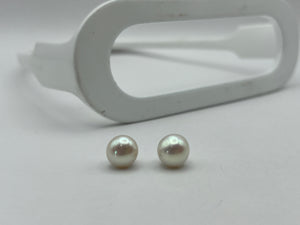 Freshwater Button Pearl Earrings | Large 10mm