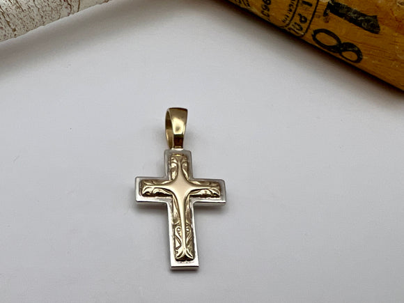 Two-Tone Gold Cross Pendant | Preloved
