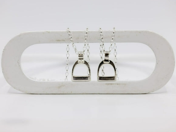 SMALL Stirrup Pendant and Belcher Chain Set