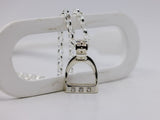 JUMBO Stirrup Pendant with 3x Diamonds + Chain Set from Chele Clarkin Jewellery
