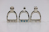 JUMBO Stirrup Pendant with 3x Topaz Stones + Chain Set from Chele Clarkin Jewellery