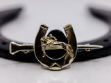 Horseshoe Nail with Jumping Horse on Shoe Stockpin from Chele Clarkin Jewellery