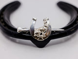 Horseshoe Nail with Sitting Hare on Shoe Stockpin from Chele Clarkin Jewellery