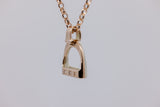 MEDIUM Stirrup Pendant | 'Spliced' 9ct Rose Gold with Diamonds + Chain Set