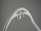 Horseshoe Nail Hoop Earrings in Sterling Silver with synthetic peridot by Chele Clarkin