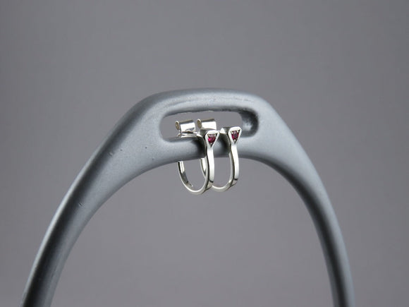 Horseshoe Nail Hoop Earrings in Sterling Silver  by Chele Clarkin