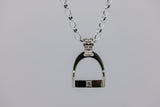 JUMBO Stirrup Pendant with 1x CZ Stone + Chain Set from Chele Clarkin Jewellery