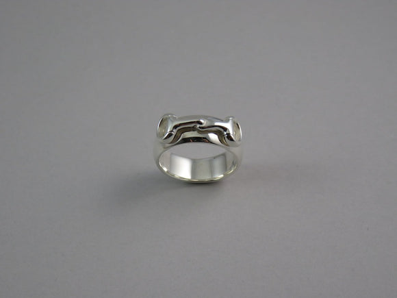 Half Round Band Ring with Snaffle Detail from Chele Clarkin