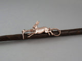 Whip with Running Hare Stockpin from Chele Clarkin Jewellery