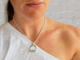 JUMBO Stirrup Pendant with 3x Diamonds + Chain Set from Chele Clarkin Jewellery