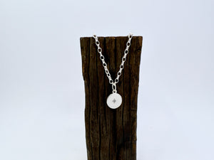 Mini Disc Tag Pendant with Gemstone and Chain Set from Chele Clarkin Jewellery