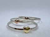 Half Round Bangle with Solid Heart from Chele Clarkin Jewellery
