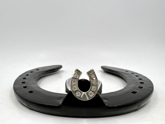 Horseshoe Ring with Diamonds | Large 17.3mm from Chele Clarkin Jewellery