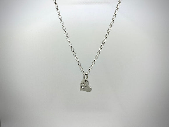 Wag Heart with Imprinted Paw Pendant from Chele Clarkin Jewellery