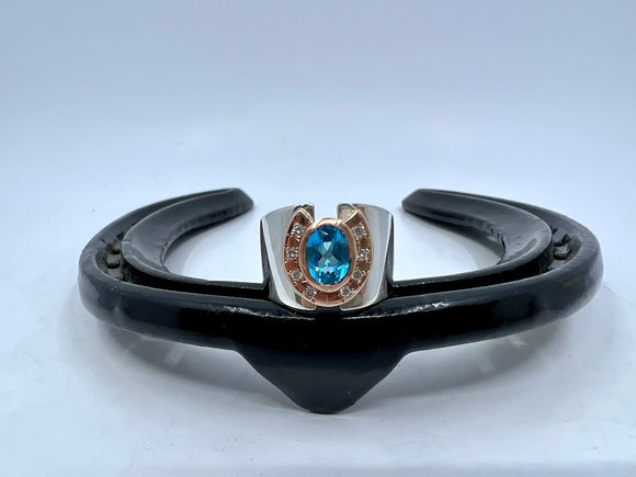 Horseshoe with Stone and Diamonds Ring from Chele Clarkin Jewellery