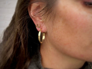 9ct Yellow Gold Hoop Earrings | Pearl Drop Option from Chele Clarkin Jewellery