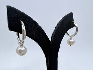 Small Hoop Earrings | Pearl Drop from Chele Clarkin Jewellery