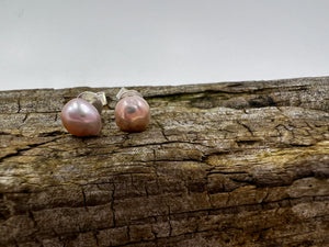 Freshwater Pearl Stud Earrings | Pink