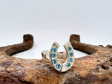 Large Horseshoe Ring with Large Gemstones