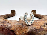 Large Horseshoe Ring with gemstones from Chele Clarkin Jewellery