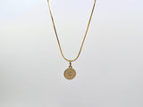 9ct Gold Disc Tag Pendant with Diamond and Chain Set